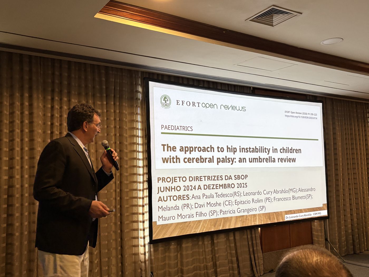 Dr. Leonardo Cury instabilidade do quadril na paralisia cerebral — revisão publicada na EFORT Open Reviews